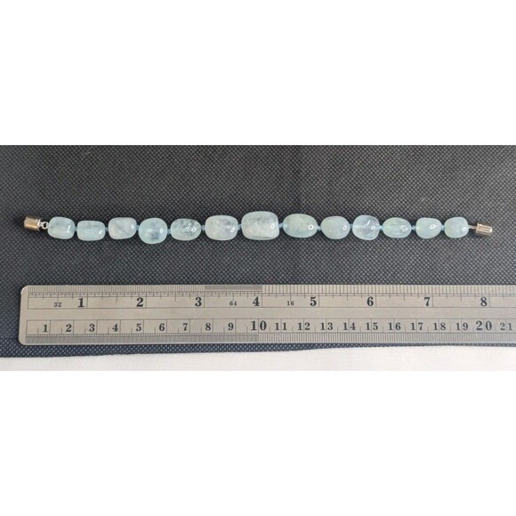 JTV Aquamarine bracelet - Large Gemstones, Magnetic Clasp, 8 inch - Picture 7 of 7